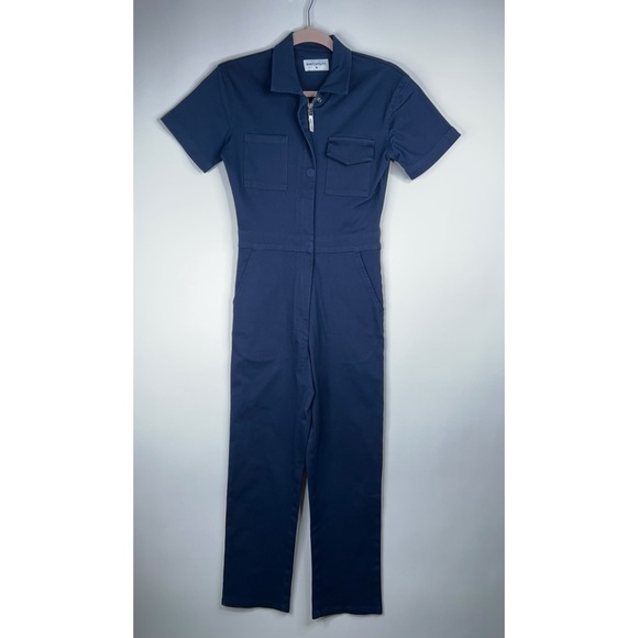 Rivet Utility Navy Jumpsuit The Worker Short Sleeve Classic Chic Neutral Size XS - Picture 1 of 14